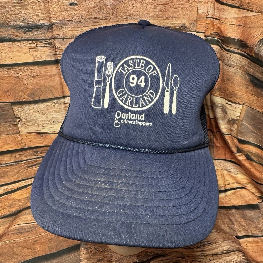 VTG 1994 Taste of Garland TX Crimestoppers Trucker Hat Cap Snapback Retro 90s